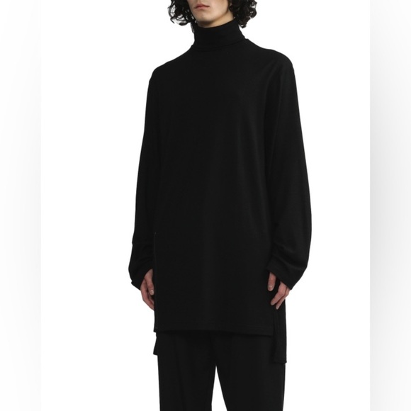 Yohji Yamamoto Ground Y Black Cotton Turtleneck Tee Sz1 - Picture 2 of 12